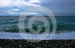 Black sea, waves, stormy photo